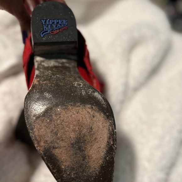 Gorgeous RED Old Gringo Fold Over boots - Picture 9 of 11